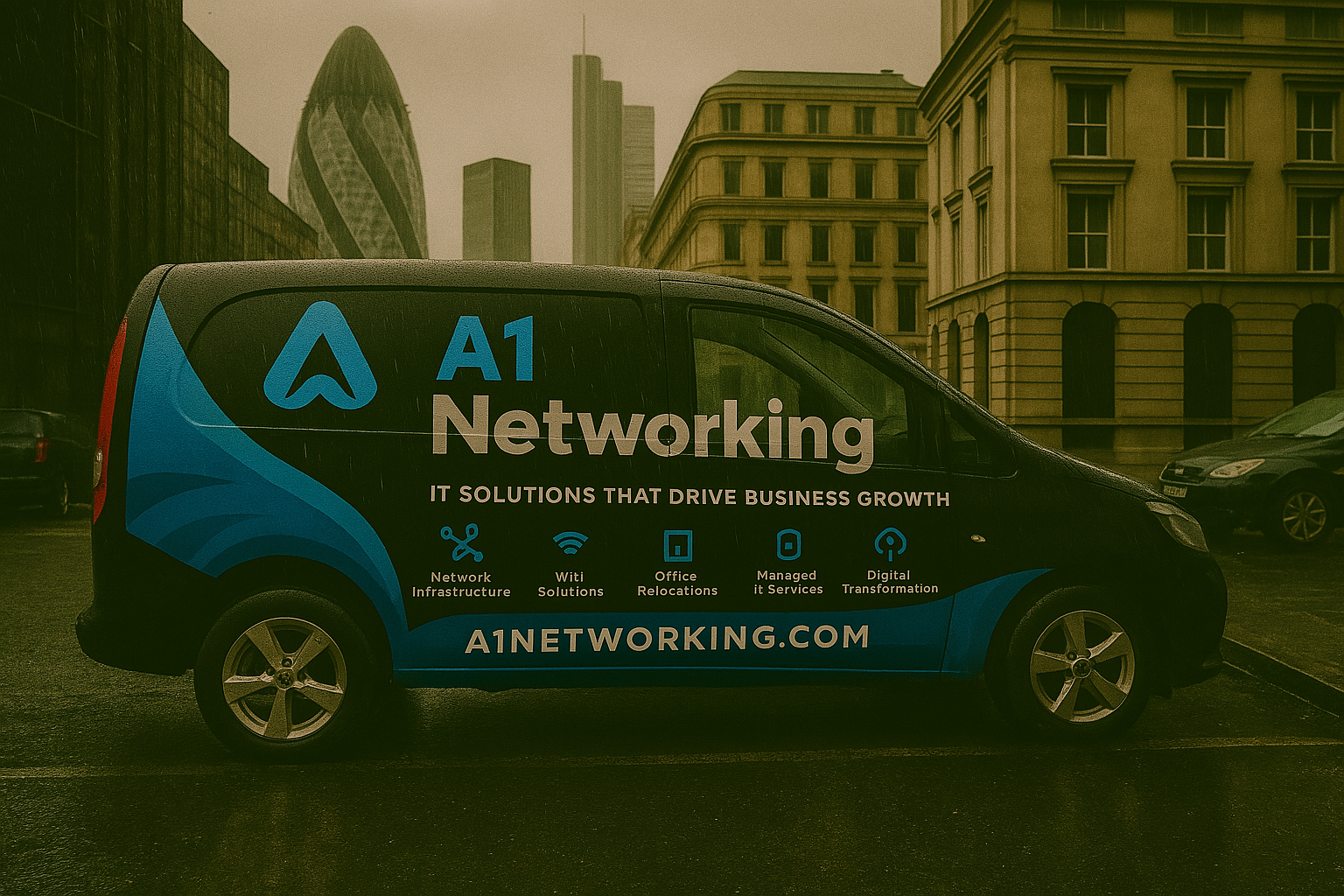 A1 Networking branded van from the company website